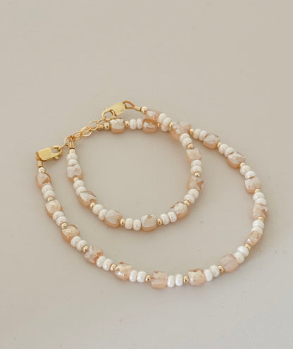 Gold & Cream Shimmer Bracelet