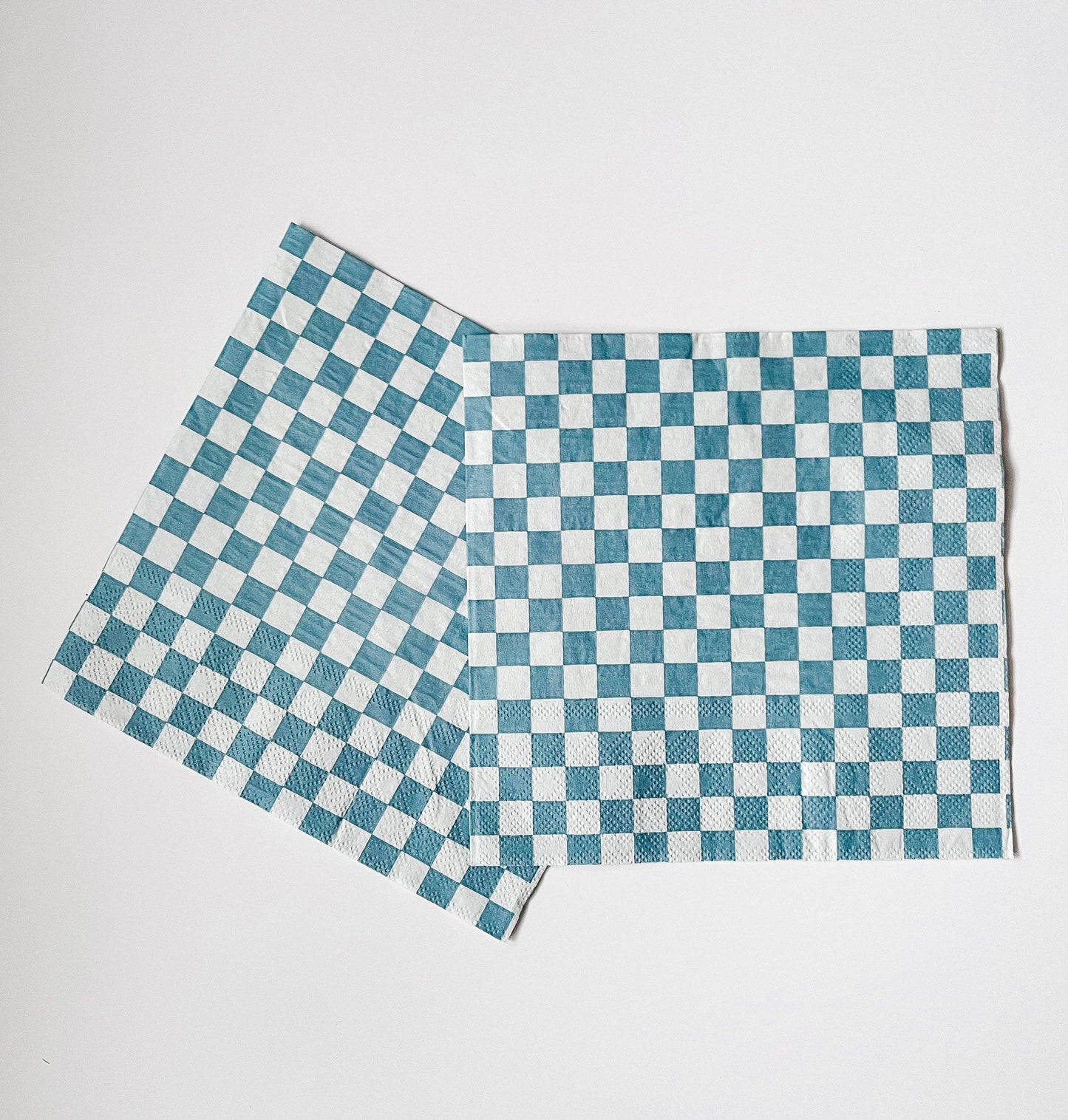Blue Check Napkin, Large (Set of 16)