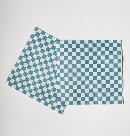 Blue Check Napkin, Large (Set of 16)