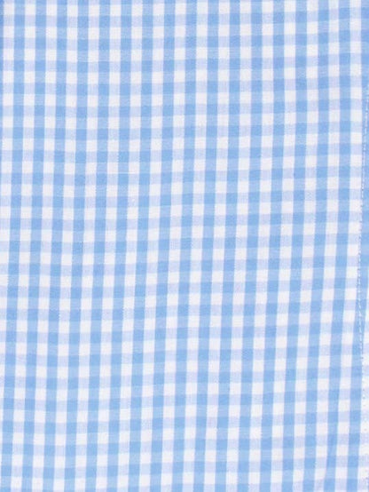 Boys Cornflower Blue Gingham Short Sleeve Button Down Shirt