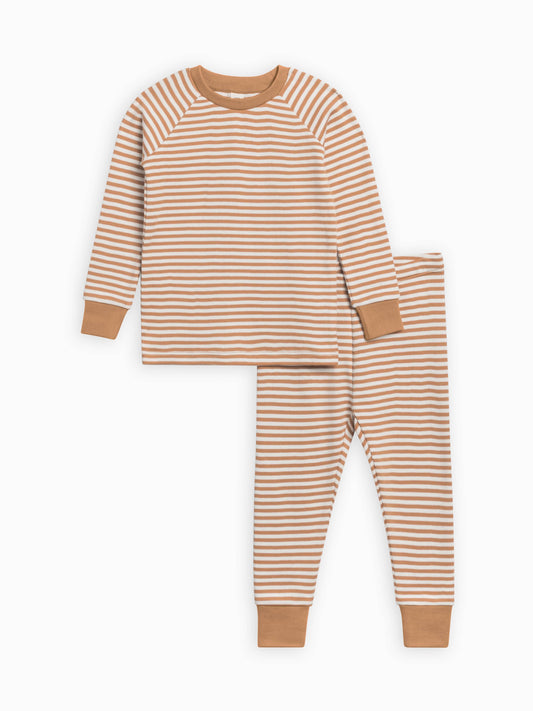 Organic Baby & Kids Long Sleeve Jammies - Ginger Stripe