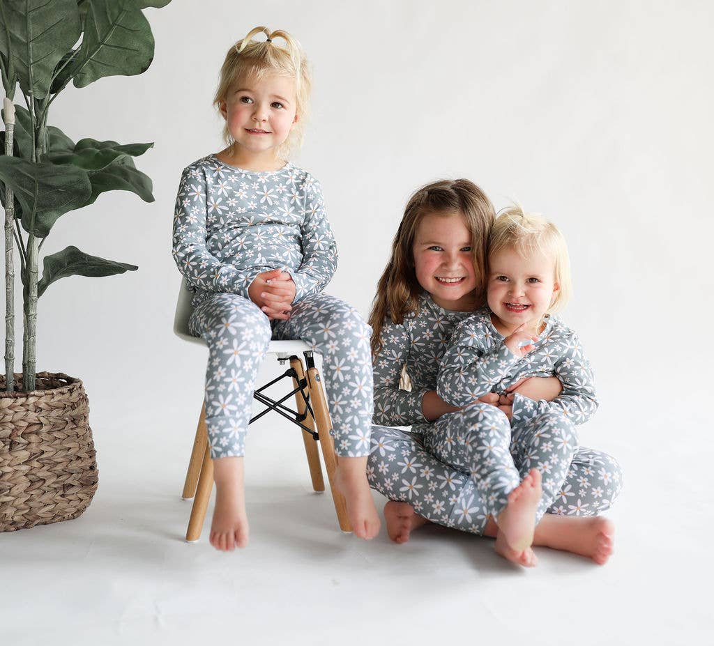 Organic Cotton Daisy Floral, Two Piece Pajama Set