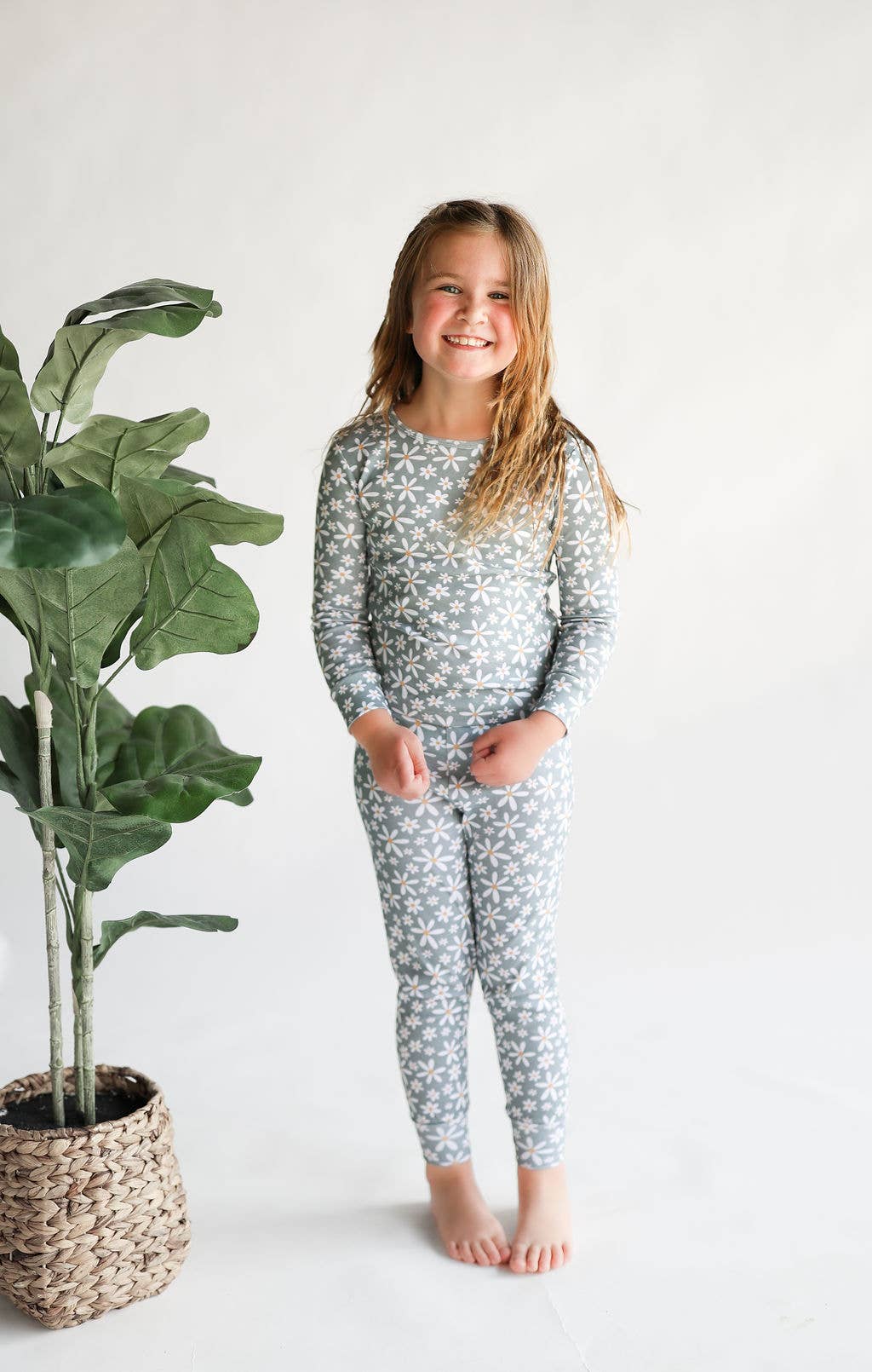 Organic Cotton Daisy Floral, Two Piece Pajama Set