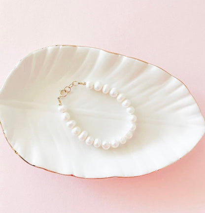Gold-Filled Freshwater Pearl Baby Bracelet | Hypoallergenic Keepsake Gift | Matching Mommy & Me Jewelry