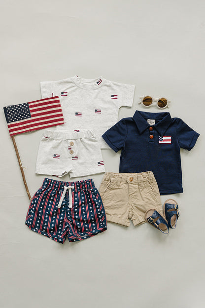 Navy Flag Polo