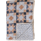 Patchwork Print + Blue Blossom Lace Twin Muslin Quilt