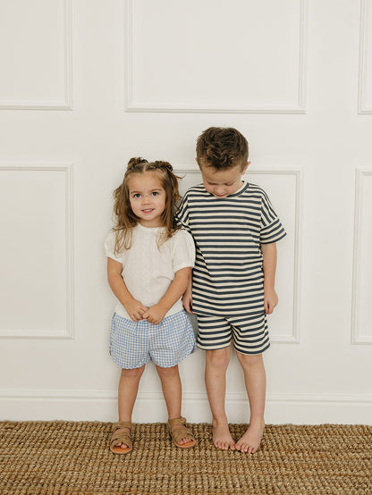 Blue Gingham Shorts