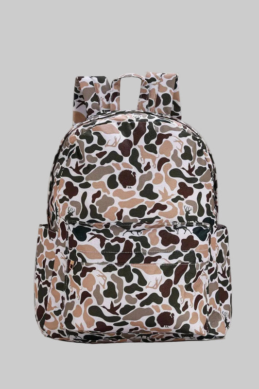 Deer Hunting Print Kids Canvas Backpack