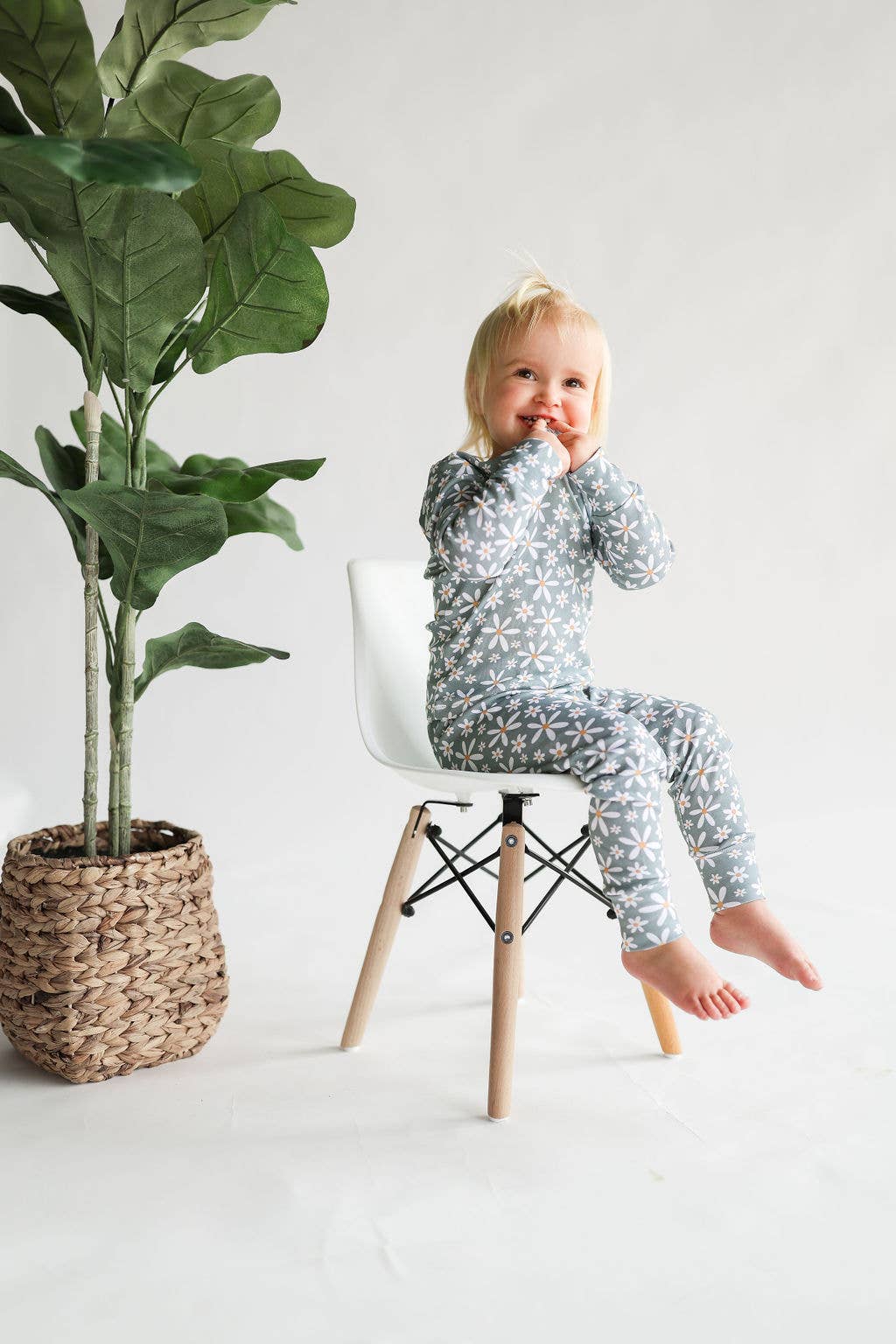 Organic Cotton Daisy Floral, Two Piece Pajama Set