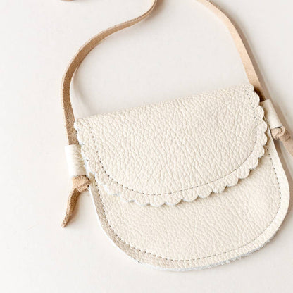 Little Girl Leather Purse in Cream