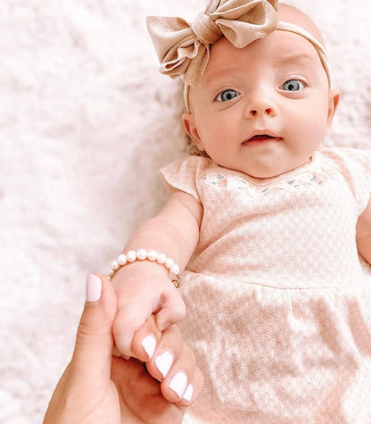 Gold-Filled Freshwater Pearl Baby Bracelet | Hypoallergenic Keepsake Gift | Matching Mommy & Me Jewelry
