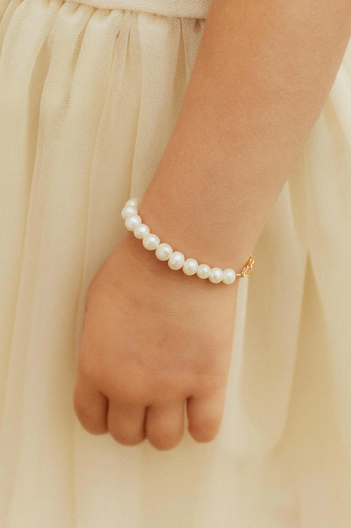 Gold-Filled Freshwater Pearl Baby Bracelet | Hypoallergenic Keepsake Gift | Matching Mommy & Me Jewelry