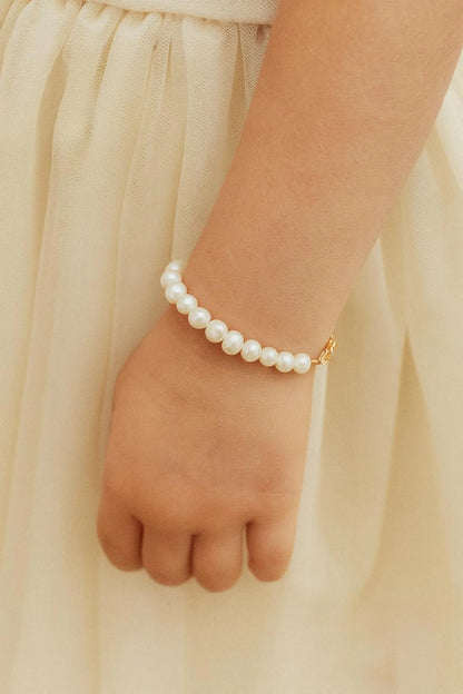 Gold-Filled Freshwater Pearl Baby Bracelet | Hypoallergenic Keepsake Gift | Matching Mommy & Me Jewelry